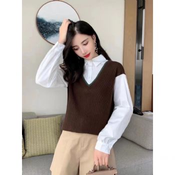 YOECEY設(shè)計(jì)師款拼接襯衫